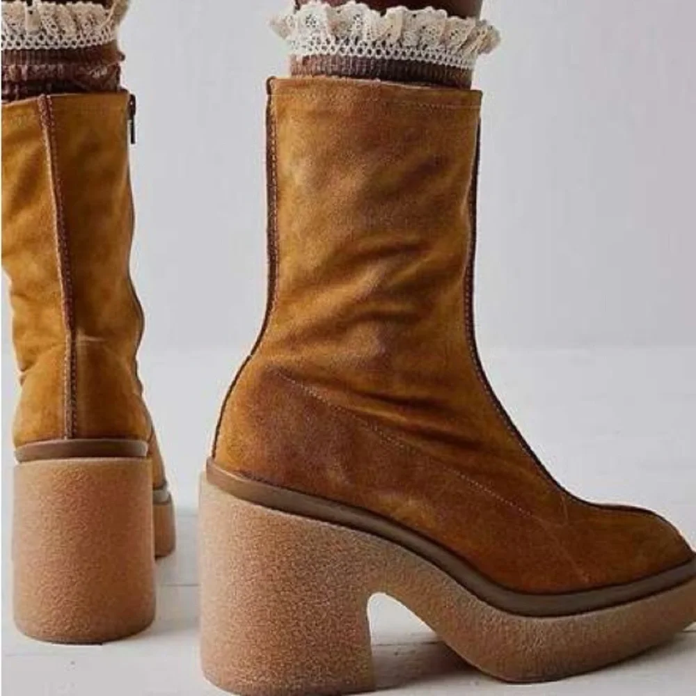 FREE PEOPLE Suede Platform Boots